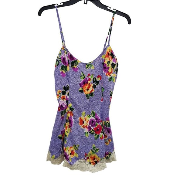 Victoria's Secret Vintage 90s Gold Label Mixed Print Slip Negligee + Robe Set P - Picture 7 of 9